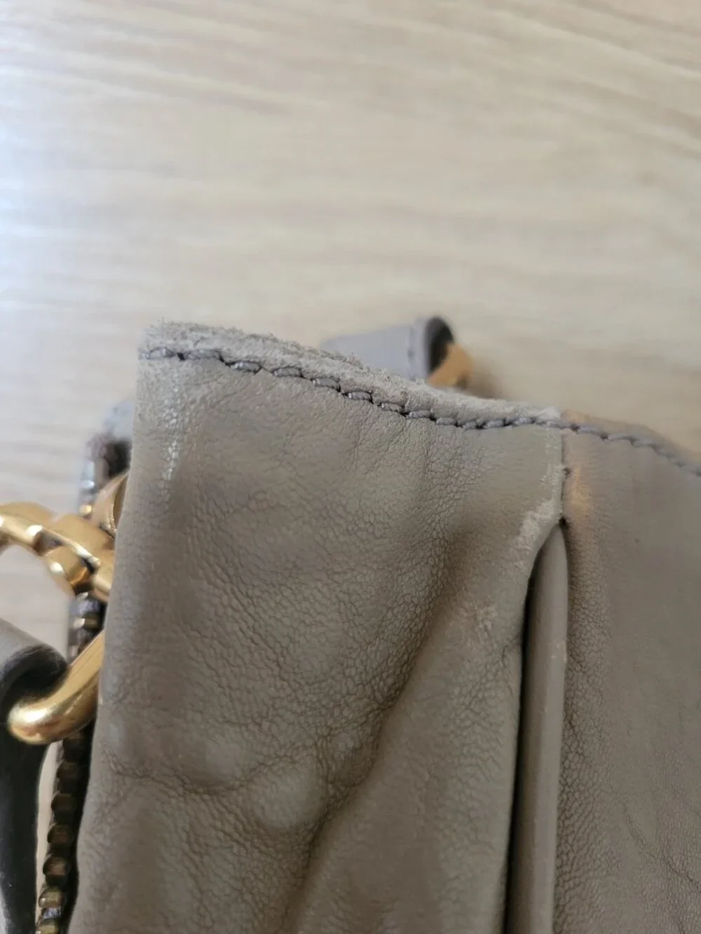 Marc by Marc Jacobs Gray Leather Tote Bag Crossbody Shoulder Handbag
